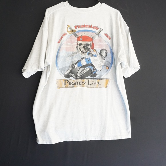 Other - Vintage Pirates Lair Graphic‎ Tee Motorcycle Skull Sword T-Shirt Mens XL